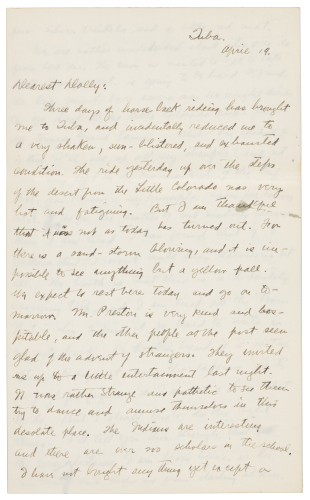 Autograph letter from Zane Grey to his wife, Dolly