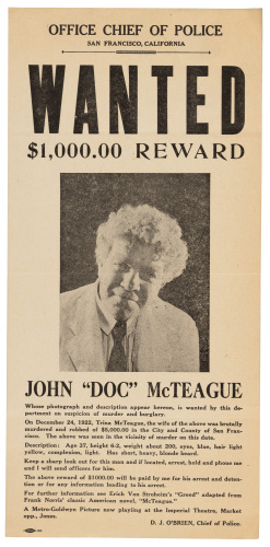 Greed - promotional broadside