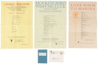 Four pieces of Charles Bukowski ephemera