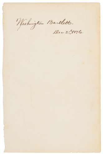 Autograph of Washington Bartlett
