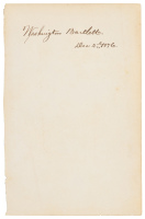 Autograph of Washington Bartlett