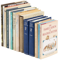 Shelf of Beatrix Potter Society newsletters and biographical publications