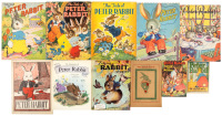Shelf of unauthorized editions of Peter Rabbit by Beatrix Potter