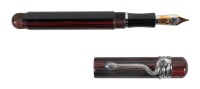 LABAN: Woodgrain Ebonite Limited Edition Fountain Pen, Sterling Silver Snake Clip