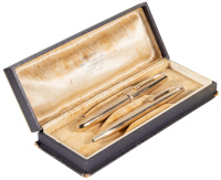 OSMIA: Gold-Plated Piston-Filler Fountain Pen and Propelling Pencil Set, In Original Box