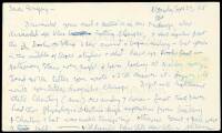 Postcard from Allen Ginsberg to Gregory Corso