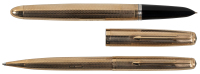 PARKER 51: Presidential 9K Solid Gold Wavy Line Aerometric Fountain Pen and Propelling Pencil Set