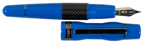 DELTA: Horsepower Blue and Carbon Fiber Fountain Pen
