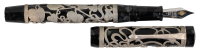 CONWAY STEWART: Chatsworth Graphite Limited Edition Fountain Pen, Sterling Silver Overlay by Henry Simpole