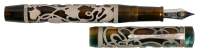 CONWAY STEWART: Chatsworth Emerald Green Limited Edition Fountain Pen, Sterling Silver Overlay by Henry Simpole