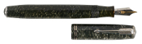 PARKER: Vacuum-Filler Junior Striated Green Celluloid Fountain Pen, Two Cap Rings