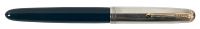 PARKER: Parker 51 Fountain Pen, Cedar Blue, Sterling Silver Heritage Cap, Canadian