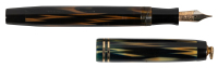PARKER: Duofold Black and Brown Celluloid Vest Pocket Ringtop Fountain Pen