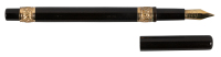 WATERMAN: No. 4 Chased Black Hard Rubber Fountain Pen, Gold-Filled Foliate Bands, Eyedropper-Filler