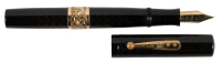 WATERMAN: No. 16 POC Chased Black Hard Rubber Eyedropper-Filler Fountain Pen, Wide Gold Band