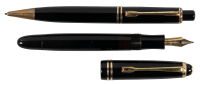 MONTBLANC: No. 242 Piston-Filler Fountain Pen and No. 272 Propelling Pencil, in Vintage Montblanc Leather Etui