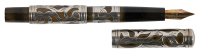 WATERMAN: No. 415 Black Hard Rubber Sleeve-Filler Fountain Pen, Sterling Silver Filigree Overlay, Uncommon
