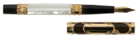 PARKER: No. 15 Black Hard Rubber Eyedropper-Filler Fountain Pen, Mother-of-Pearl Slabs, Gold-Filled Filigree Cap and Trim