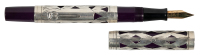 WATERMAN: Blue-Bodied Lever-Filler Fountain Pen, Sterling Silver Filigree Overlay