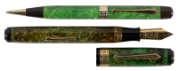 WATERMAN: Patrician Fountain Pen and Propelling Pencil Set, Jade Green Celluloid