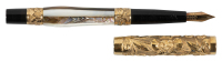 PARKER: No. 47 "Pregnant Parker" Fountain Pen, Mother-of-Pearl and Abalone Panels, Highly-Repouss&eacute; Pansy-Pattern Cap, Fine Condition