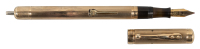 WATERMAN: 9K Solid Gold Dual-Action "Combo" Fountain Pen and Propelling Pencil, Pinstripe Pattern