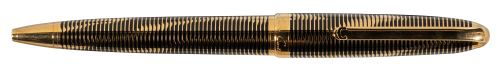 CARTIER: Python Gold-Plate and Black Lacquer Limited Edition Ballpoint Pen