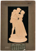 Calendar with bas-relief image of a soldier and his love