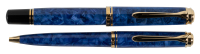 PELIKAN: Souveran K800 R800 Blue o'Blue Special Edition Rollerball and Ballpoint