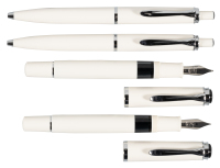 PELIKAN: M205 and K205 White Fountain Pen and Ballpoint * Lot of Four