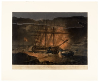 Captain Sir Edward Hamilton Kt. This view of his Intrepid Conduct in leading his men to board the Hermione in the harbour of Porto Cavallo