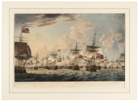 View of the British Fleet at Noon on the 11 October 1797, Bearing down to attack the Dutch Fleet, under the Command of Admiral De Wister...