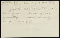Autograph Note from Jack London to Charmian Kittredge