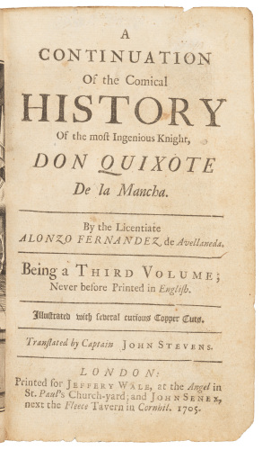 A Continuation of the Comical History of the Most Ingenious Knight, Don Quixote de la Mancha