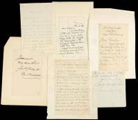 Lot of six Autograph Letters or Notes signed by fantasy author George MacDonald