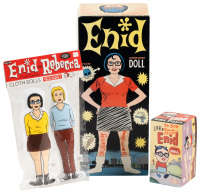 Ghost World Toys: Lot of Three Enid Coleslaw Dolls (and One Rebecca Doppelmeyer Doll) * SIGNED by Dan Clowes