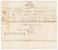 Table listing the number and fees for security identification cards for slaves in a Cuban municipality