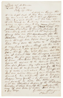 Manuscript statement by George W. Bruce, Asst. Surgeon of the 1st Indiana Cavalry, regarding a stash of Rebel Cotton of which he had heard