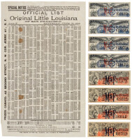 Official List of the Original Little Louisiana of San Francisco, with 8 original tickets for the lottery