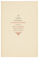 A Course in Correct Cataloguing, or Notes to the Neophyte