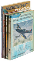 Lot of four works on the Spitfire and Bf 109 signed by authors, illustrators, & pilots