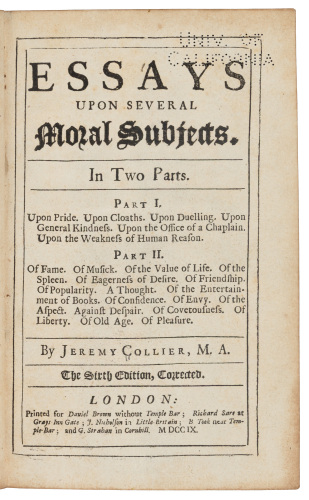 Essays Upon Several Moral Subjects