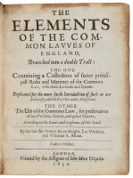 The Elements of the Common Lawes of England, Branched into a Double Tract...