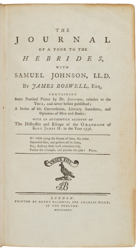 The Journal of a Tour to the Hebrides with Samuel Johnson, LL.D.