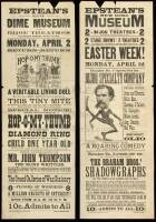 Advertisement for Epstean's New Dime Museum