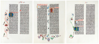 A Triptych of Illuminated Leaves on Vellum from the Huntington Library's Gutenberg Bible