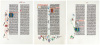 A Triptych of Illuminated Leaves on Vellum from the Huntington Library's Gutenberg Bible