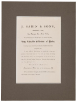 J. Sabin & Sons, Booksellers...Respectfully announce that they have received for sale a Very Valuable Collection of Books