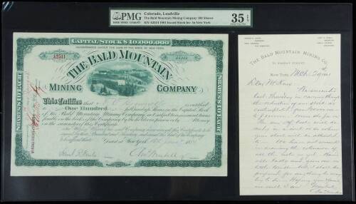 Stock Certificate for the Bald Mountain Mining Company