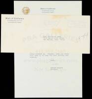 Three letters from Ronald Reagan, all signed 'Dutch"